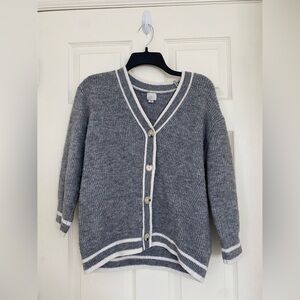 Gray Cardigan Sweater V-Neck Classic